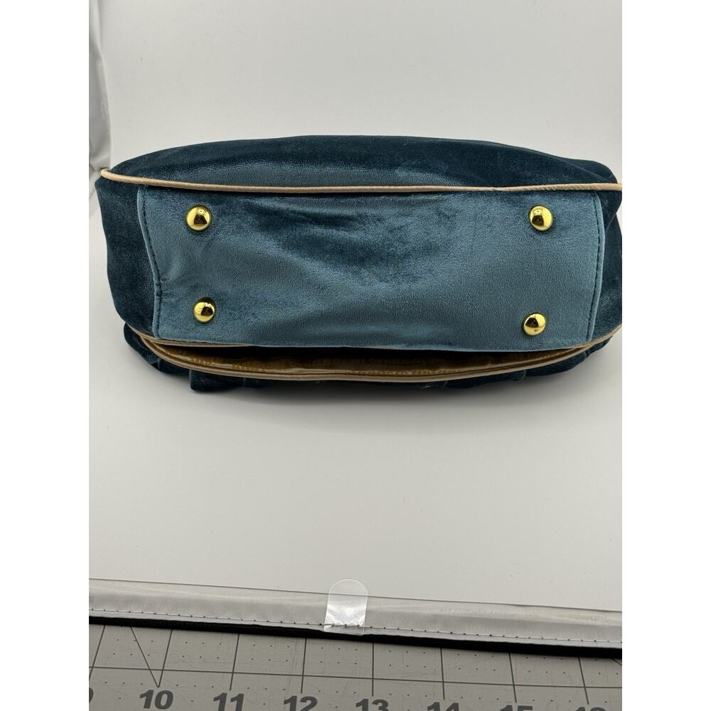 Twiggy London Velvet Bag With Colored Rhinestone Embellishments Teal - Picture 8 of 13